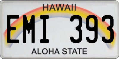HI license plate EMI393