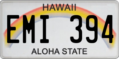 HI license plate EMI394