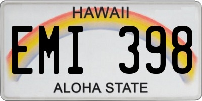 HI license plate EMI398