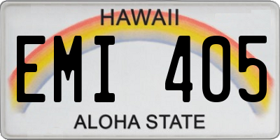 HI license plate EMI405