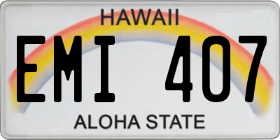 HI license plate EMI407