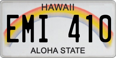 HI license plate EMI410