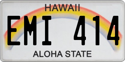 HI license plate EMI414