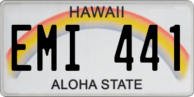 HI license plate EMI441
