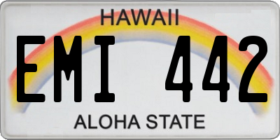 HI license plate EMI442