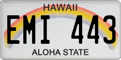 HI license plate EMI443