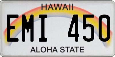 HI license plate EMI450