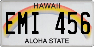 HI license plate EMI456