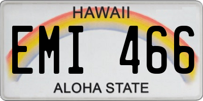 HI license plate EMI466