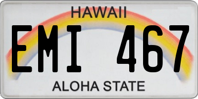 HI license plate EMI467