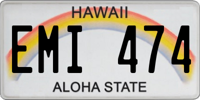 HI license plate EMI474