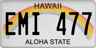 HI license plate EMI477