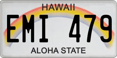 HI license plate EMI479