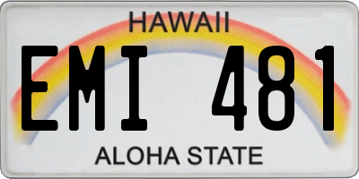 HI license plate EMI481