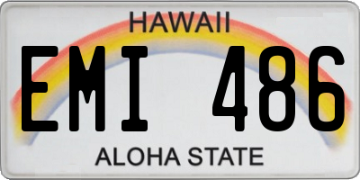 HI license plate EMI486