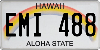 HI license plate EMI488