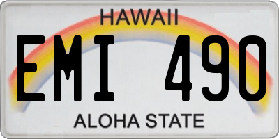 HI license plate EMI490