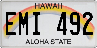 HI license plate EMI492