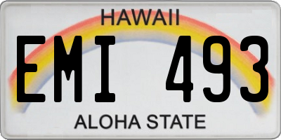 HI license plate EMI493