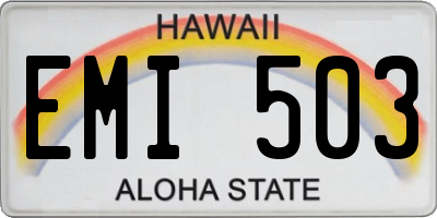 HI license plate EMI503