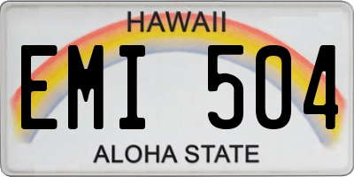 HI license plate EMI504