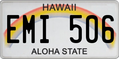 HI license plate EMI506