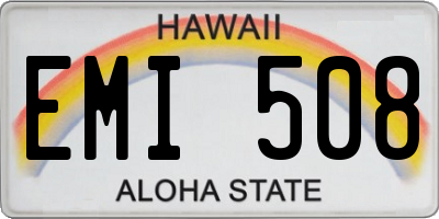 HI license plate EMI508