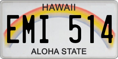 HI license plate EMI514