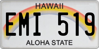 HI license plate EMI519