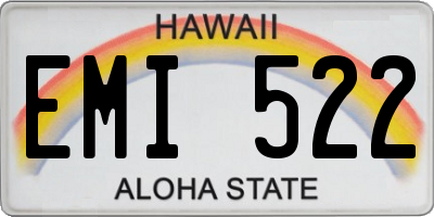 HI license plate EMI522