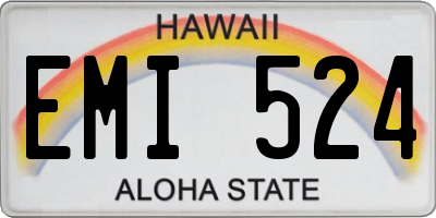 HI license plate EMI524