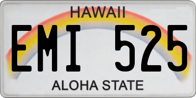 HI license plate EMI525