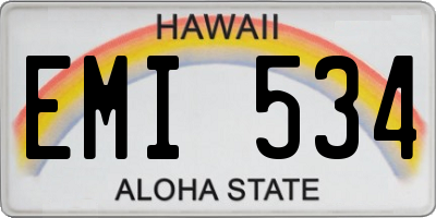 HI license plate EMI534