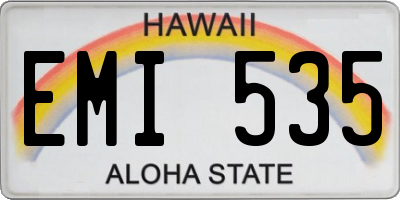 HI license plate EMI535