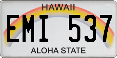 HI license plate EMI537