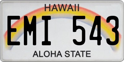 HI license plate EMI543