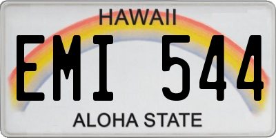HI license plate EMI544