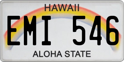 HI license plate EMI546
