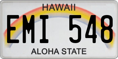 HI license plate EMI548