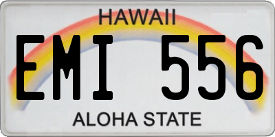 HI license plate EMI556