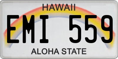 HI license plate EMI559