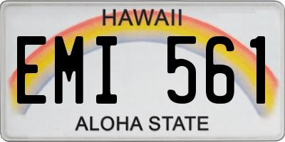 HI license plate EMI561