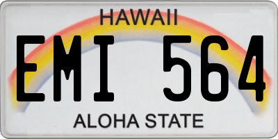 HI license plate EMI564