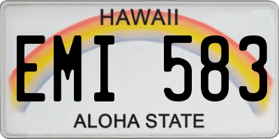 HI license plate EMI583