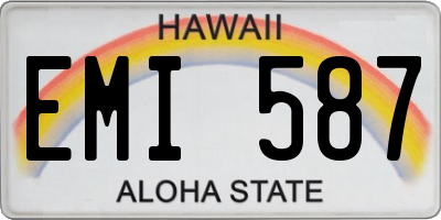 HI license plate EMI587
