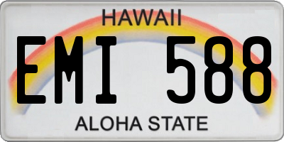 HI license plate EMI588