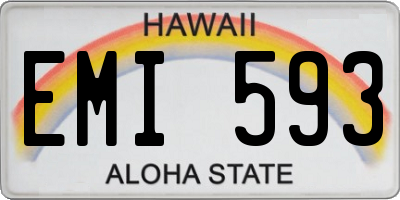 HI license plate EMI593