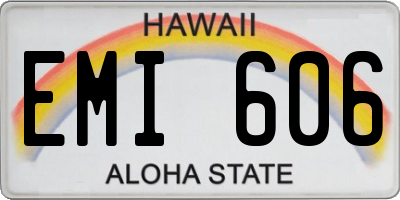 HI license plate EMI606