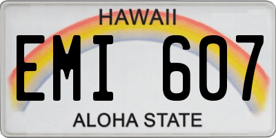 HI license plate EMI607