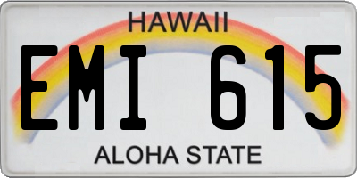 HI license plate EMI615